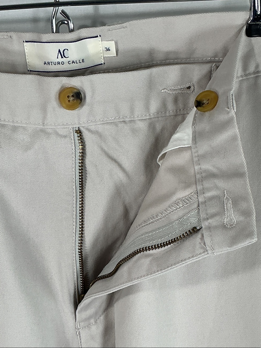 Arturo Calle NWT Beige Men’s Chino Pants Trousers Flat Front Size 36 - Picture 5 of 11